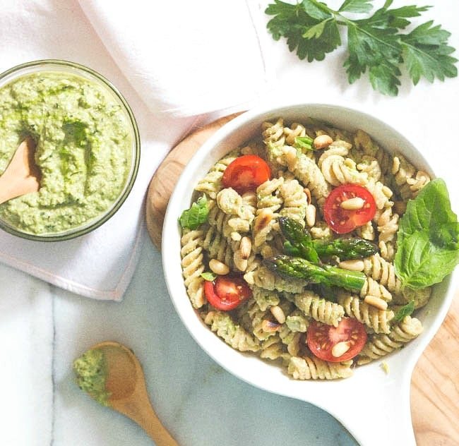 Roasted Asparagus Pesto with Pasta | Barrie Hill Farms