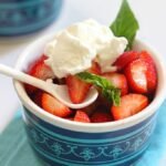Strawberries with Honey Lemon Syrup in a bowl_2