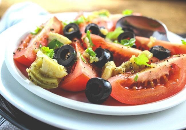 Tomato, Artichoke and Olive Salad
